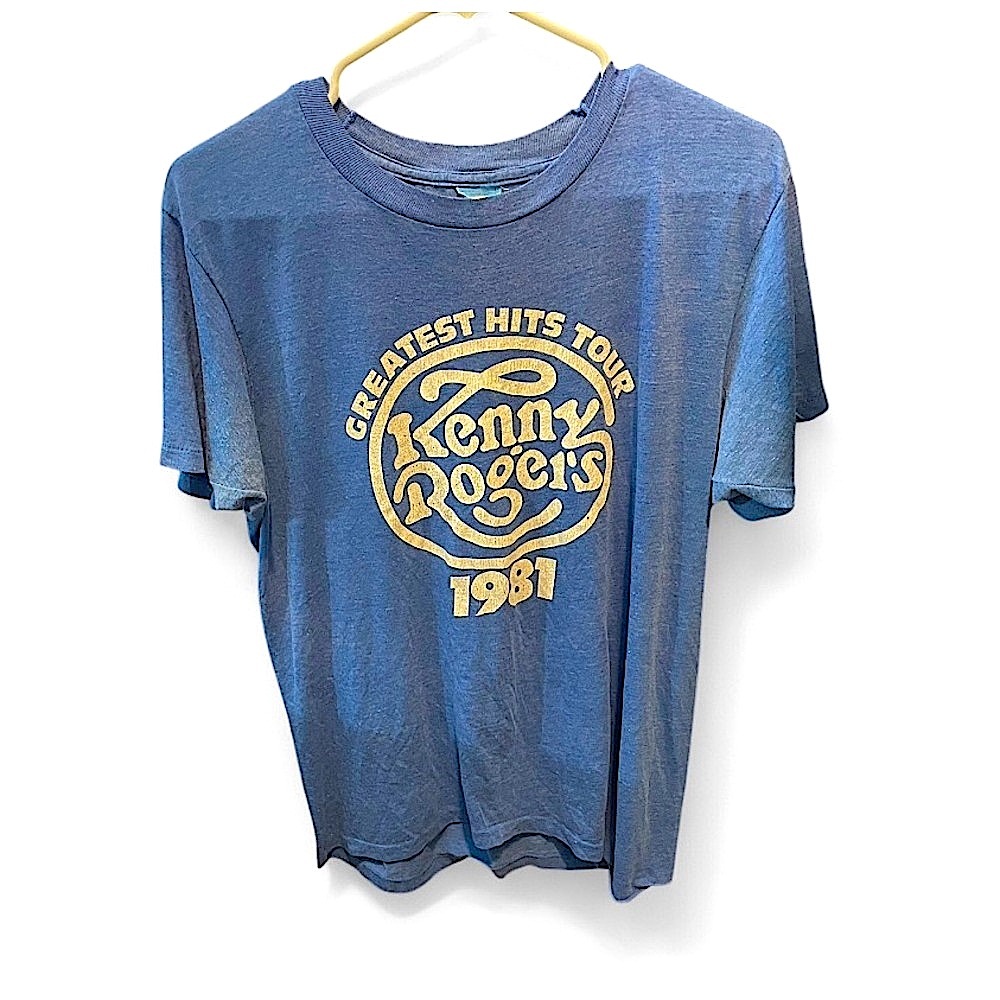 • Collectable • Kenny Rogers • 1981 Greatest Hits Tour Blue T-Shirt •